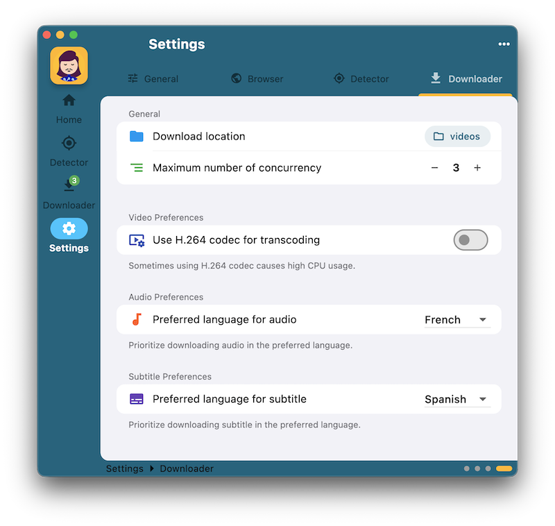 Uniform settings screen